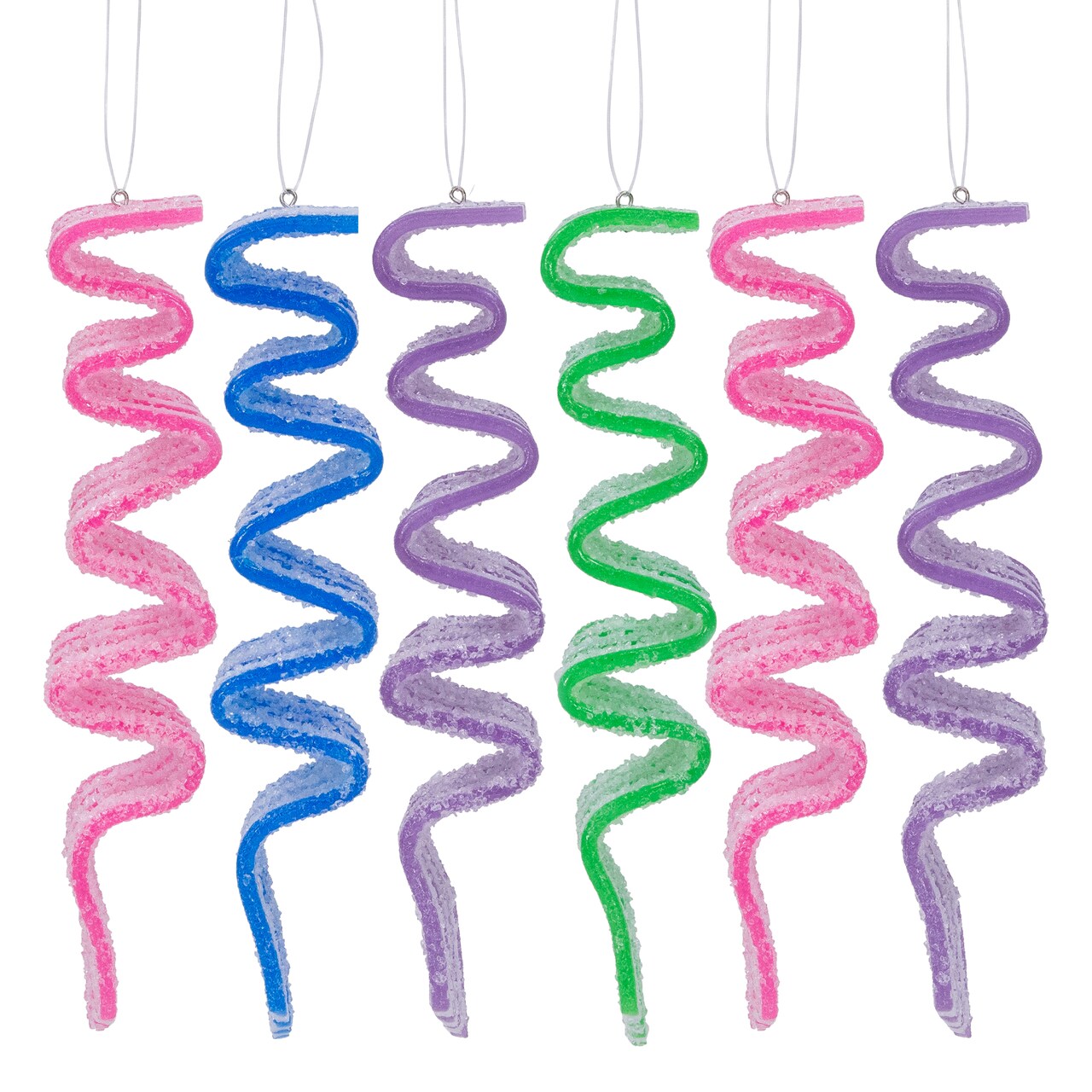 Northlight Sugar Coated Ribbon Candy Christmas Ornaments - 5.5" - 6 ct